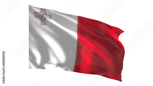 Malta national flag on white background.