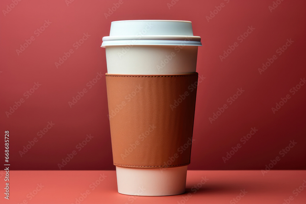 Paper cups with a lid for tea to go. Coffee take away. There is space for text in the background. Mockup for logo Paper cups with a lid for tea to go. Coffee take away. There is space for text in the background. Mockup for logo