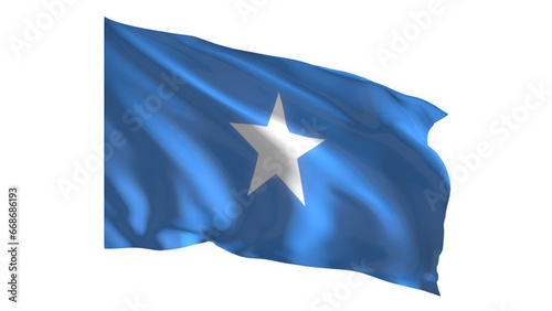 Somalia national flag on white background.