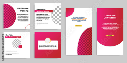 Social media carousel post banner layout in gradient red color background. For tips podcast, motivation, self-development, product, ads, influencer, microblog, sharing knowledge template