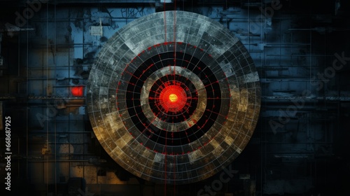 Red target background, copy space, 16:9