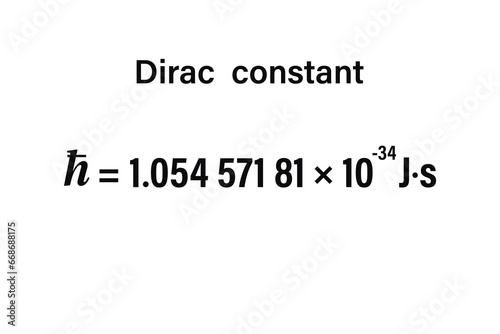 Dirac constant on the white background. Education. Science. Important Physics Formula. Vector illustration.