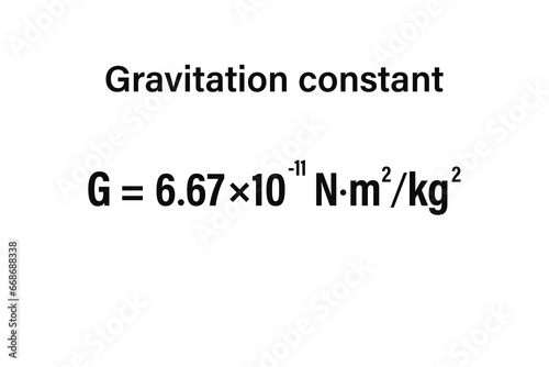 Gravitation constant on the white background. Education. Science. Important Physics Formula. Vector illustration. © Олейник Александр