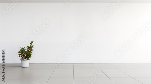 Empty modern interior with white wall, Minimal room design.