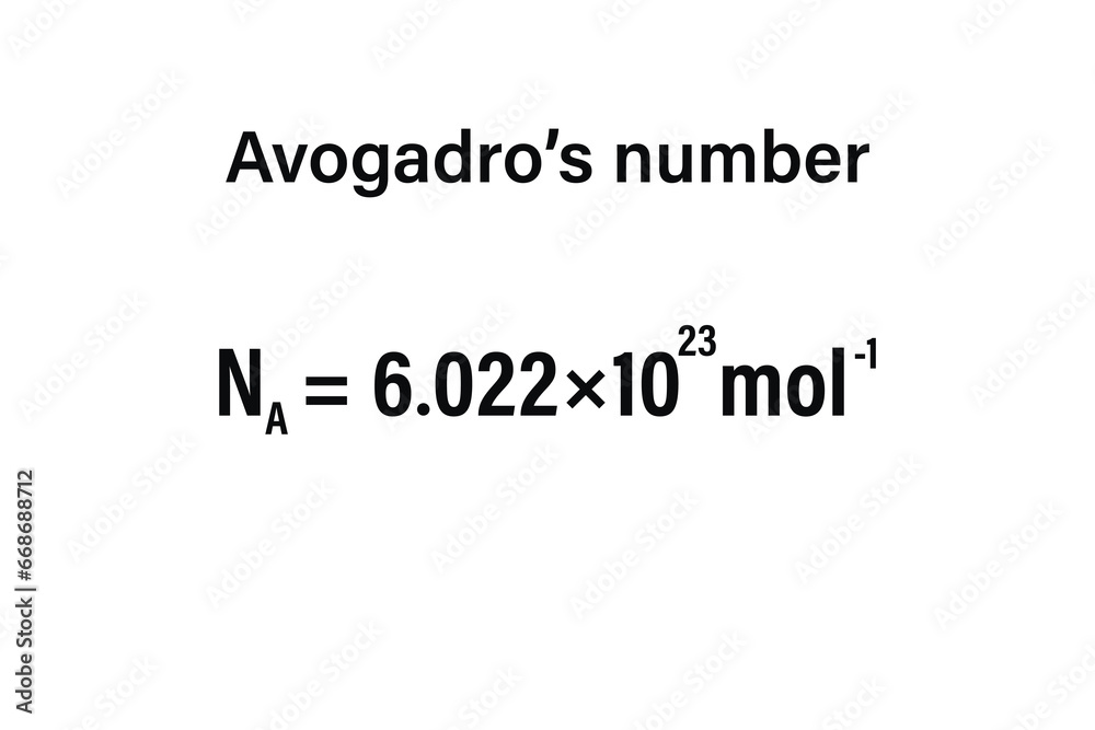 Obraz premium Avogadro’s number on the white background. Education. Science. Important Physics Formula. Vector illustration.