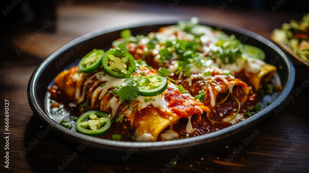 Delicious Traditional Mexican Dish Enchilada Delicious Traditional Mexican Dish Enchilada