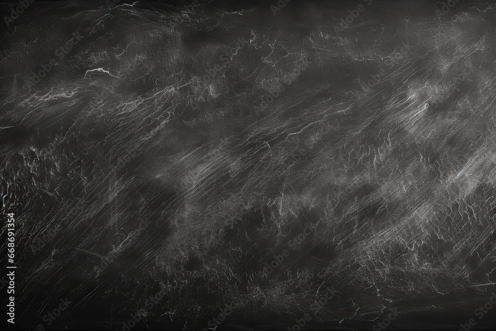Chalk traces on blackboard - very wide, indistinguishable, close - up texture, black and white, scratches and smudges.

