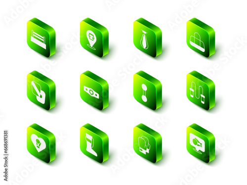 Set Boxing helmet, Punching bag, Sport, Jump rope, glove, Dumbbell, and boxing shoes icon. Vector