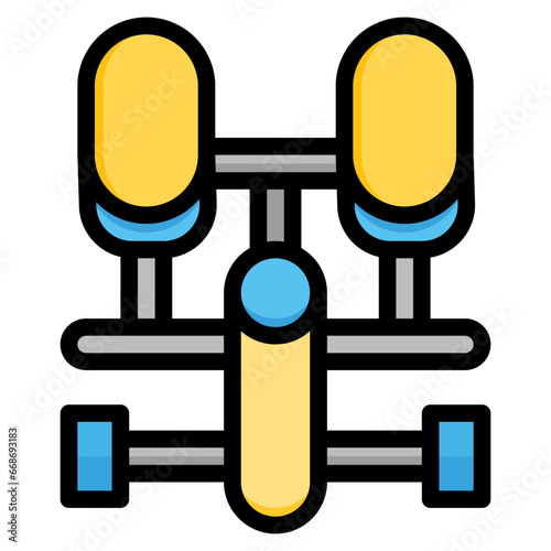  Fitness, Gym, Sport, Equipment, Health, Stepper Icon, Filled Line style icon vector illustration, Suitable for website, mobile app, print, presentation, infographic and any other project.