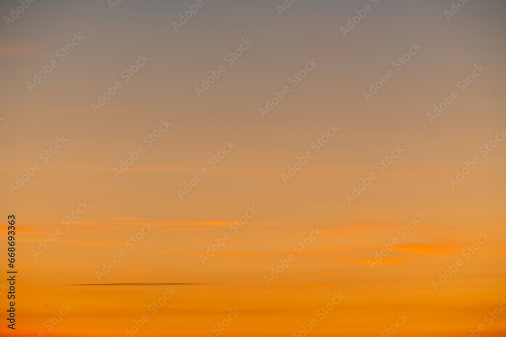 Sky gradient from blue to orange sunset