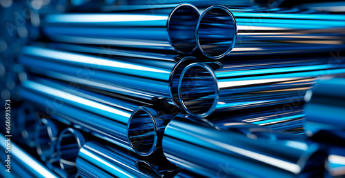 Fotografia High quality galvanized steel pipe or aluminum and chrome stainless steel pipes