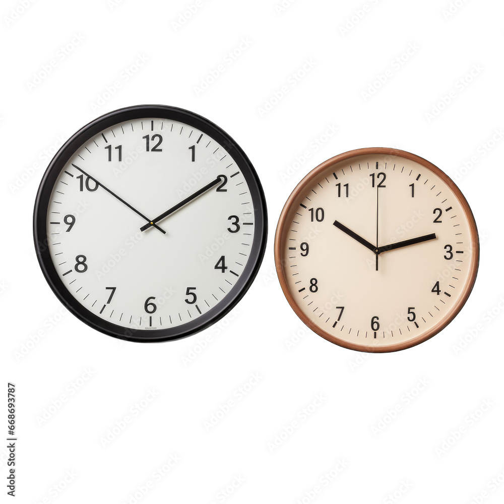 Wall clocks isolated on transparent background Wall clocks isolated on transparent background