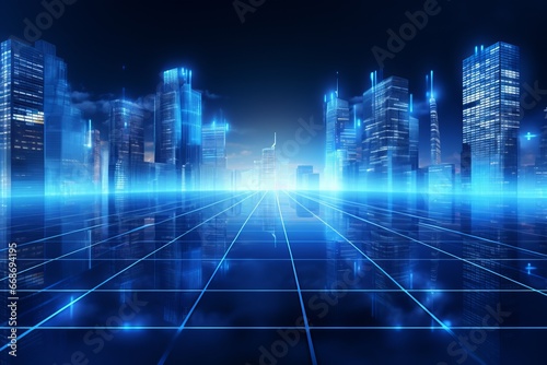 abstract blue city background