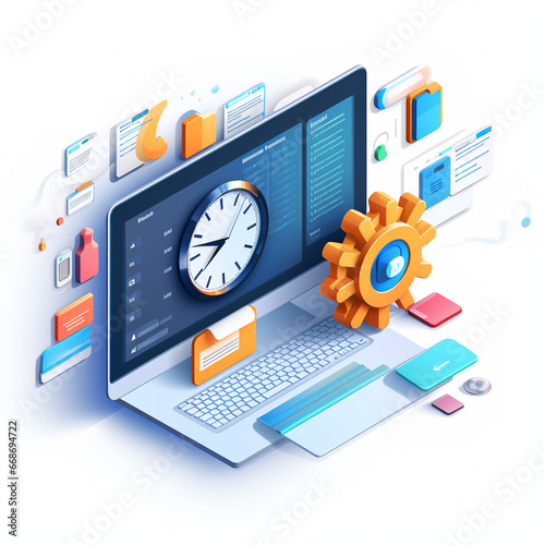 Comprehensive Project Task Management, Time Planning Tools, and Project Development Icon in 3D Vector Illustration © Depi