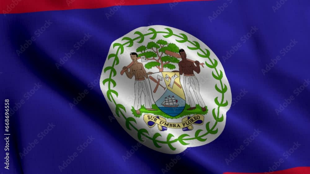 Belize Flag. Waving Fabric Satin Texture Flag of Belize 3D illustration. Real Texture Flag of the Belize 4K Video Belize Flag. Waving Fabric Satin Texture Flag of Belize 3D illustration. Real Texture Flag of the Belize 4K Video
