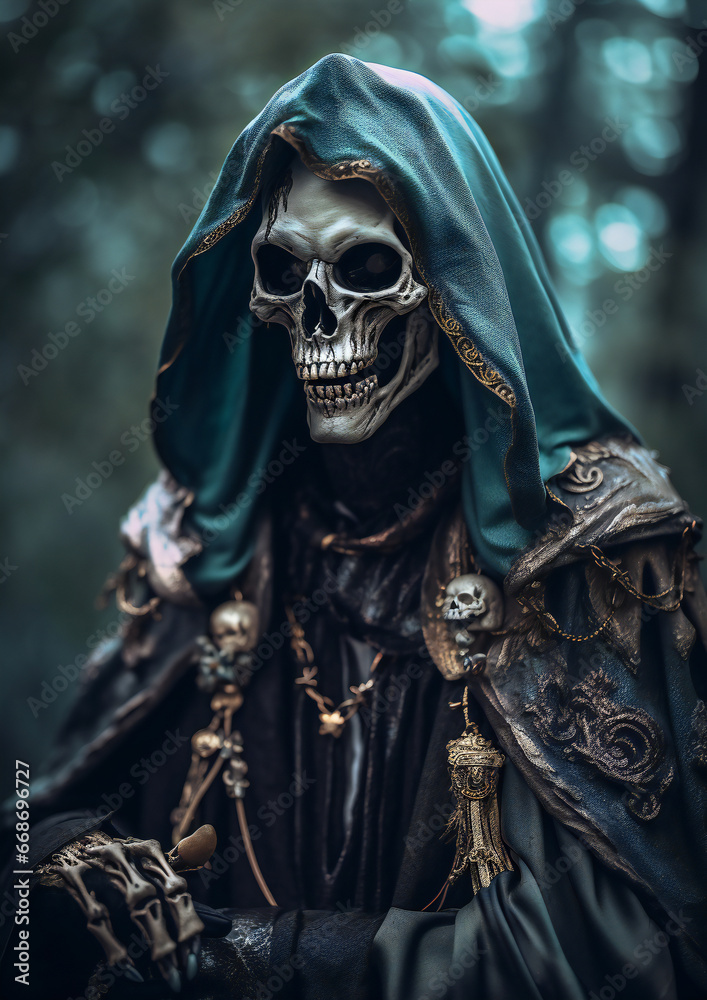 RPG DND fantasy character for Dungeons and Dragons, Roleplay, Avatar, Undead, Skeleton, Necromancer, Skeleton Mage
