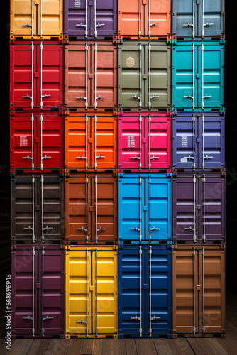 Containers on board  They are on top of each other  different colors