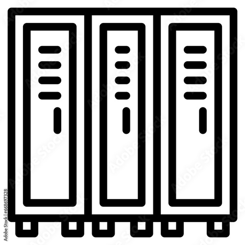  Fitness, Gym, Sport, Lockers, Storage, Wellness, Changing,  Icon, Solid style icon vector illustration, Suitable for website, mobile app, print, presentation, infographic and any other project.