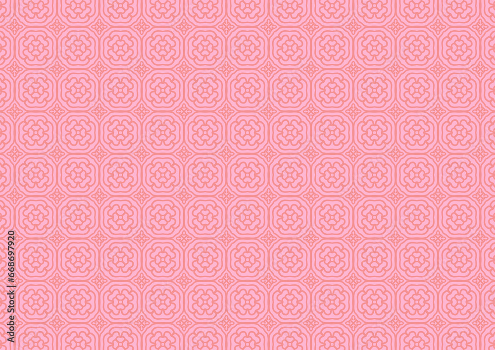 Thai pattern flower pink shapes geometric abstract fabric backdrop wallpaper publication textile decorating retro vintage classic clothes illustration background rug mosaic tile Thai pattern flower pink shapes geometric abstract fabric backdrop wallpaper publication textile decorating retro vintage classic clothes illustration background rug mosaic tile