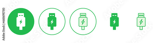 Usb icon set. Flash disk icon vector