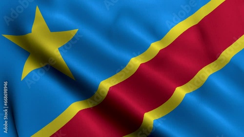 The national flag of the Democratic Republic of the Congo 4K Video