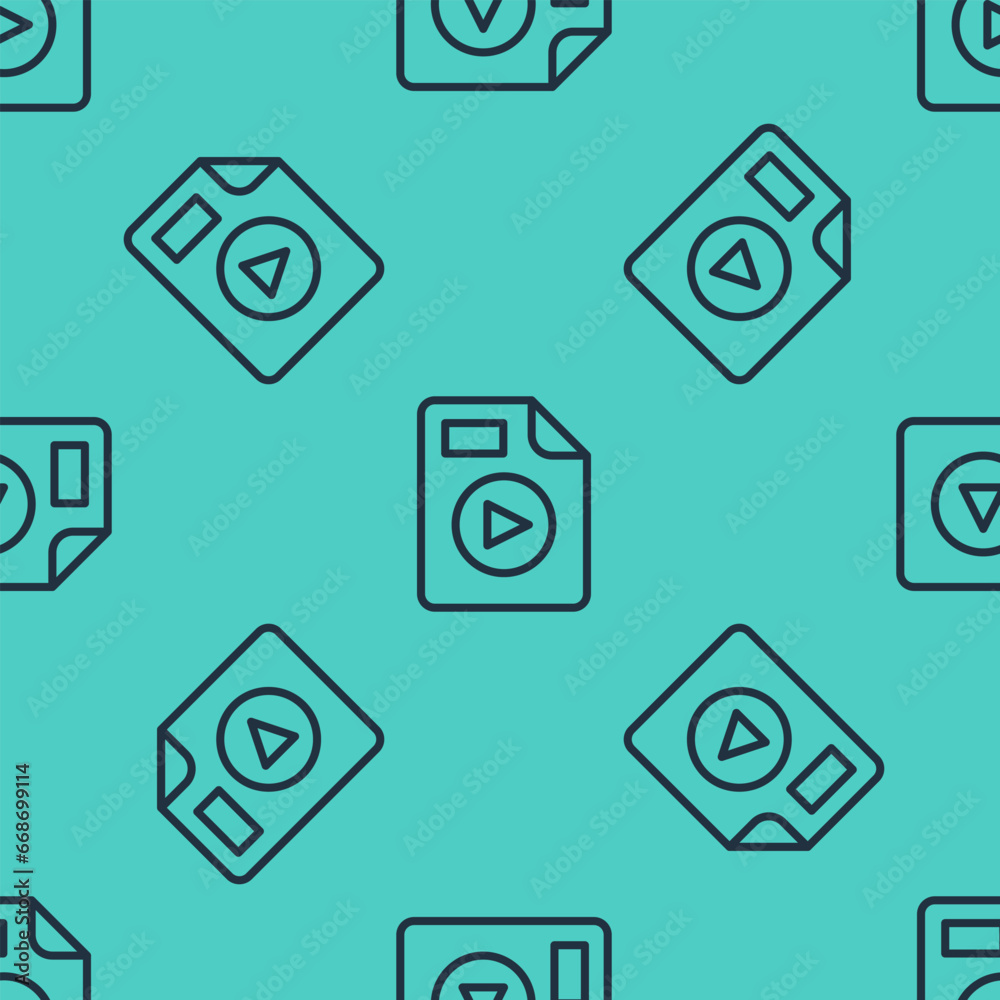 Black line AVI file document. Download avi button icon isolated seamless pattern on green background. AVI file symbol. Vector Black line AVI file document. Download avi button icon isolated seamless pattern on green background. AVI file symbol. Vector
