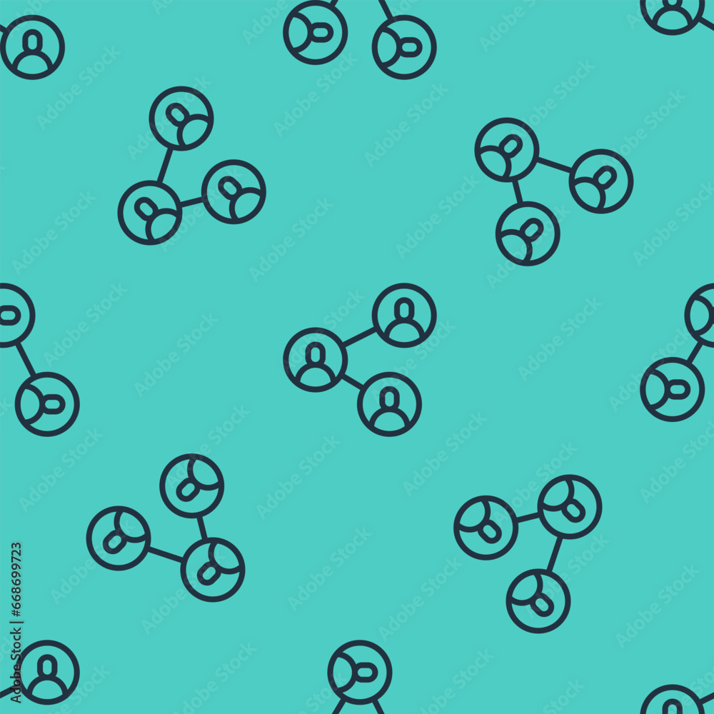 Black line BFF or best friends forever icon isolated seamless pattern on green background. Vector Black line BFF or best friends forever icon isolated seamless pattern on green background. Vector