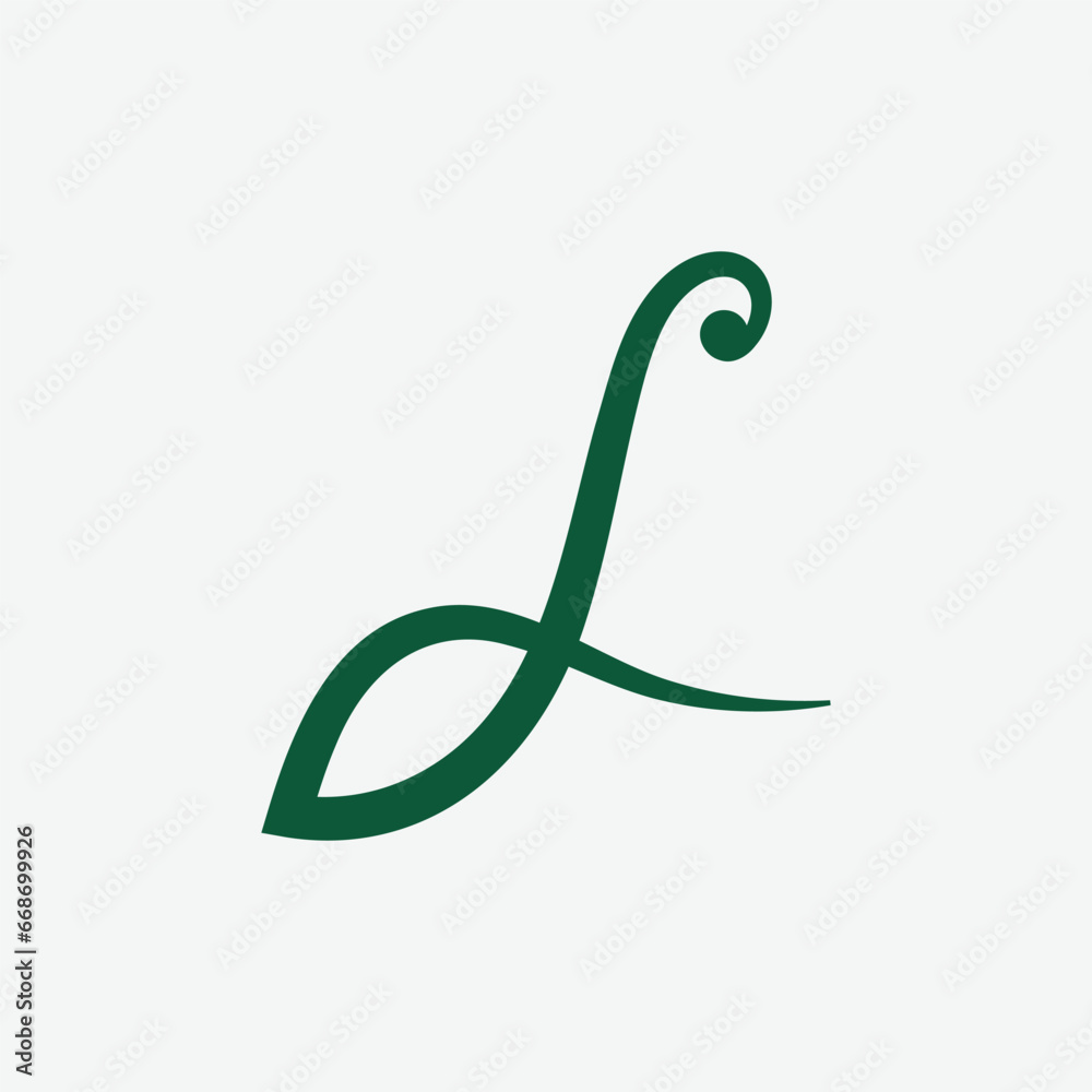 letter L leaf green eco nature logo design letter L leaf green eco nature logo design