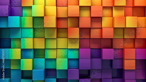 Abstract colorful background with squares made with Ai generative technology