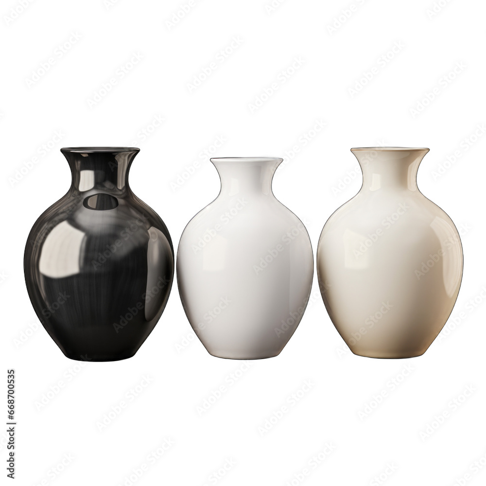 Ceramic vases isolated on transparent background Ceramic vases isolated on transparent background