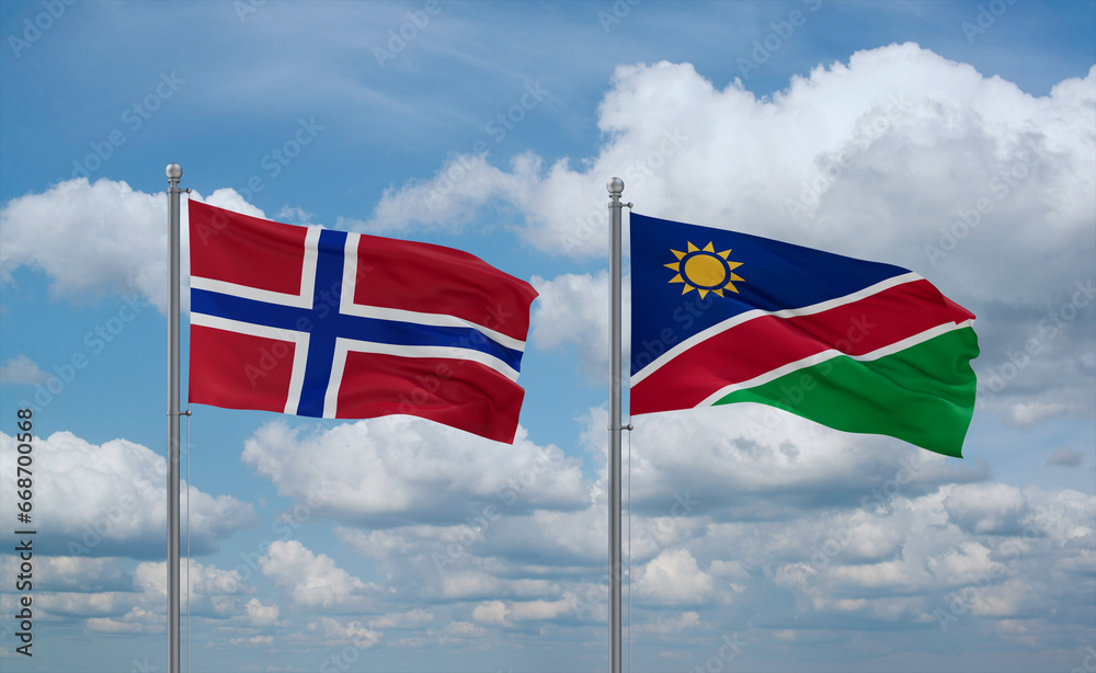 Namibia and Norway, country relationship concept Namibia and Norway, country relationship concept