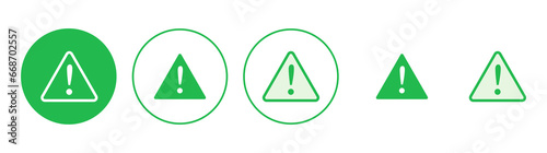 Exclamation danger sign. attention sign icon set. Hazard warning attention sign
