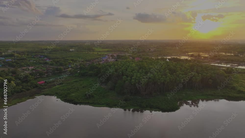 Aerial view beautiful scenery pictures Primeval forest, Koh Kham Chanod,Popular attractions of Udonthani city,Thailand. Aerial view beautiful scenery pictures Primeval forest, Koh Kham Chanod,Popular attractions of Udonthani city,Thailand.