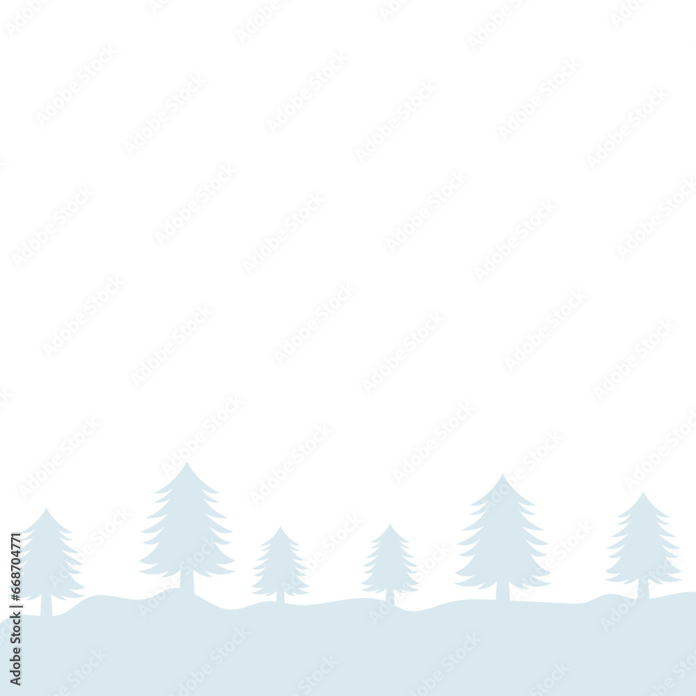 Obraz premium Winter Pine Tree Forest
