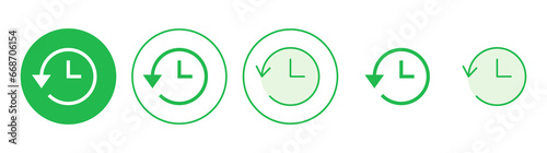 History icon set. recent event history