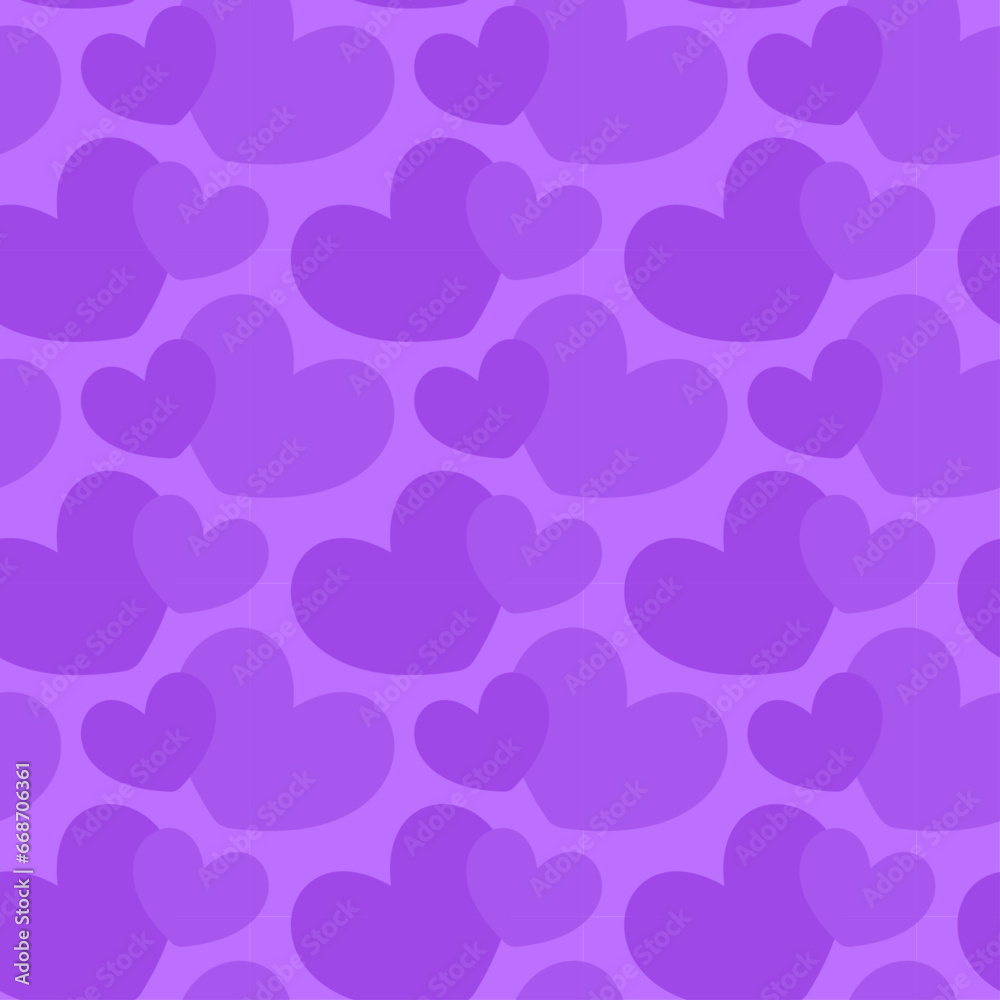 Simple vector pattern with hearts in violet color. Can be used for Valentine's Day frapping