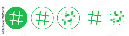 Hashtag icon set. hashtag symbol