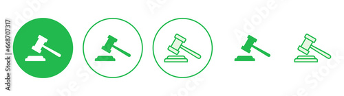 Gavel icon set. judge gavel icon vector. law icon vector. auction hammer