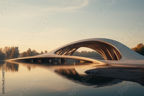 Modern Dutch Style Bridge Design in Muted Tones and Light Bronze photo