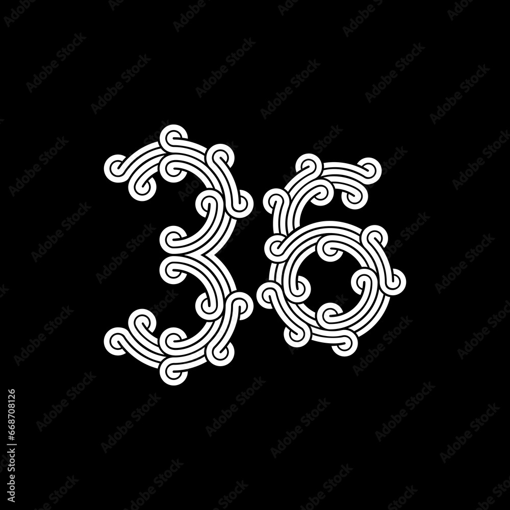 the logo consists of the number 3 and 6 combined. Outline and elegant. the logo consists of the number 3 and 6 combined. Outline and elegant.