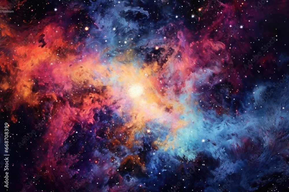 colorful and vibrant endless cosmic space with stars and galaxies