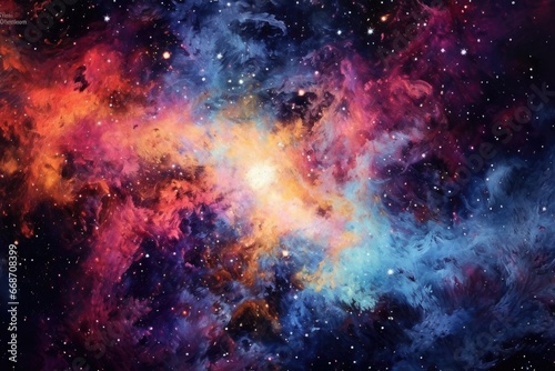 colorful and vibrant endless cosmic space with stars and galaxies