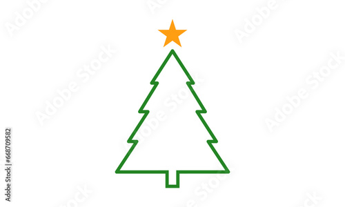 christmas tree minimalist logo design 