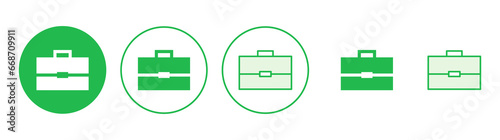 Briefcase icon set. suitcase icon. luggage symbol.