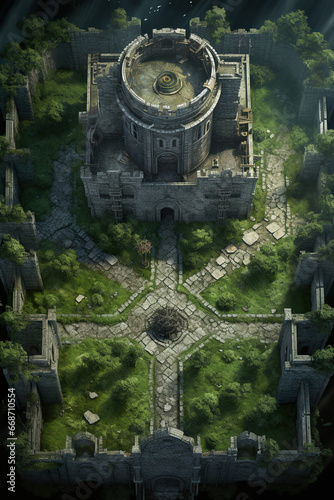 DnD Map "Castle Aerial View - Radiant Ruins" 