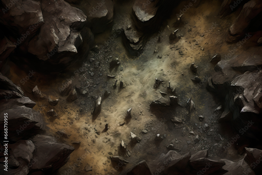 DnD Map Cavern's Quicksand Aerial Perspective Stock Illustration Adobe Stock