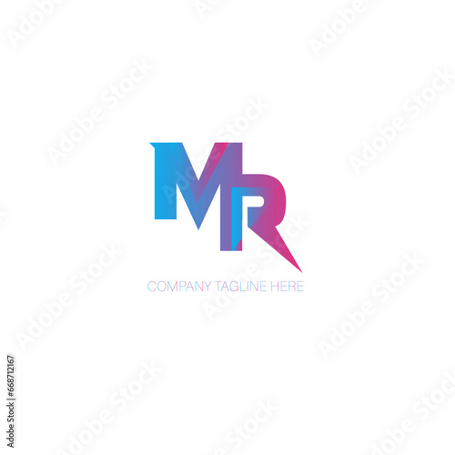 MR initial logo design and vector.