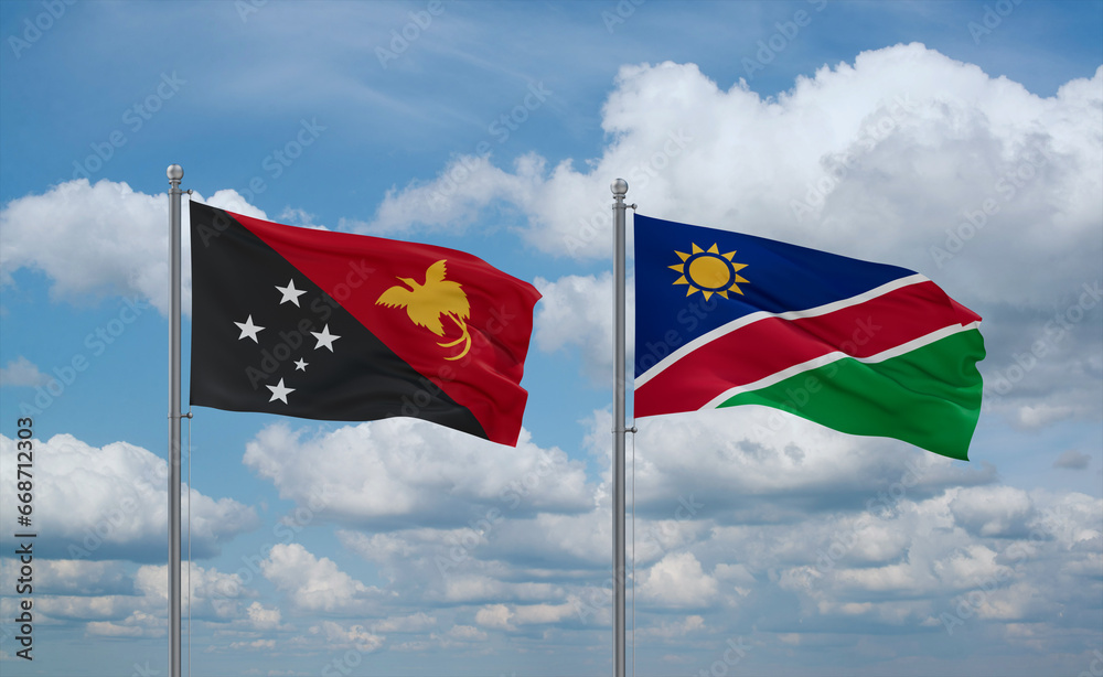 Namibia and Papua New Guinea, country relationship concept Namibia and Papua New Guinea, country relationship concept