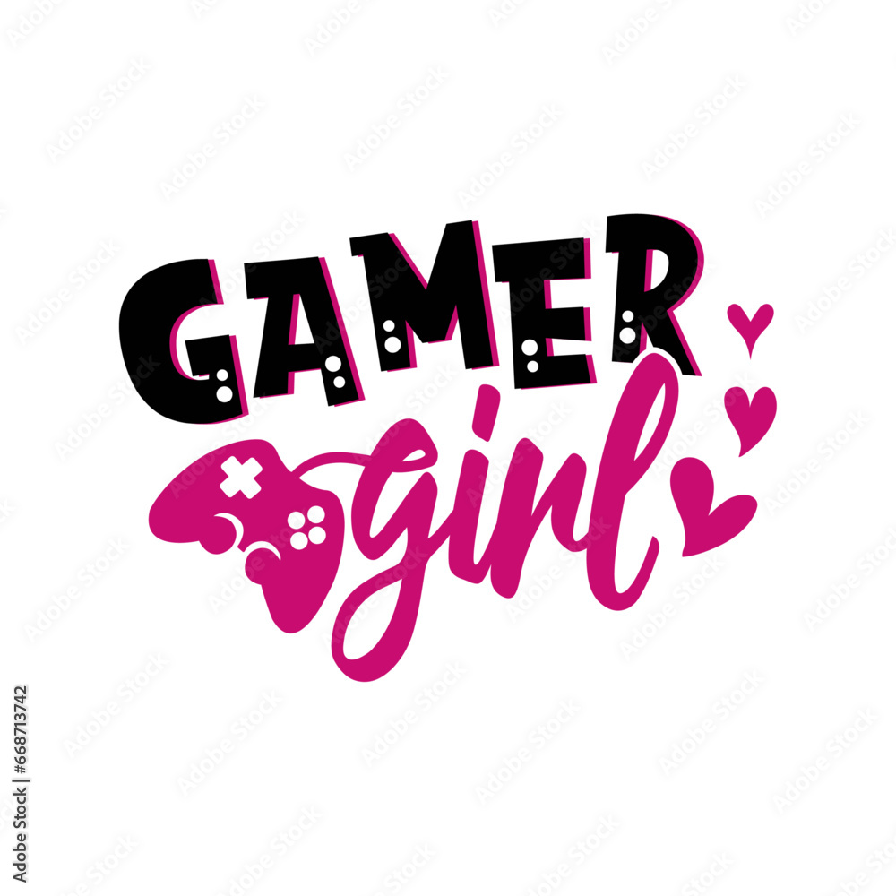 Gamer Girl. Lovely Gaming T-shirt Design For Girls