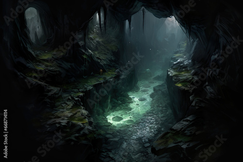 DnD Map Gorgon's Grotto: Dimly Lit Cave photo